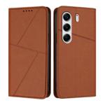 For Tecno Camon 40 Pro 4G Strong Magnetic Frosted Flip Leather Phone Case(Coffee Color)