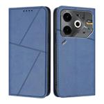 For Tecno Pova 6 Neo Strong Magnetic Frosted Flip Leather Phone Case(Royal Blue)