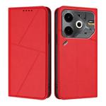 For Tecno Pova 6 Neo Strong Magnetic Frosted Flip Leather Phone Case(Red)