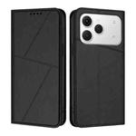 For Tecno Spark 40 4G Strong Magnetic Frosted Flip Leather Phone Case(Black)