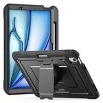 For iPad Air 11 2025 / 2024 Honeycomb Stand TPE Hydric PC Tablet Case(Black)