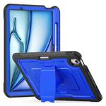 For iPad Air 11 2025 / 2024 Honeycomb Stand TPE Hydric PC Tablet Case(Blue)