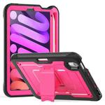 For iPad mini 2024 / mini 6 Honeycomb Stand TPE Hydric PC Tablet Case(Rose Red)