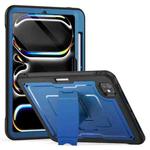 For iPad Pro 11 2024 Honeycomb Stand TPE Hydric PC Tablet Case(Navy Blue)