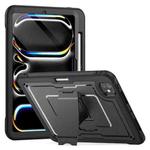 For iPad Pro 11 2024 Honeycomb Stand TPE Hydric PC Tablet Case(Black)