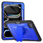 For iPad Pro 11 2024 Honeycomb Stand TPE Hydric PC Tablet Case(Blue)