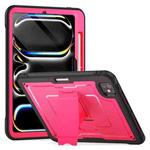 For iPad Pro 11 2024 Honeycomb Stand TPE Hydric PC Tablet Case(Rose Red)