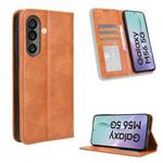 For Samsung Galaxy M56 5G Magnetic Buckle Retro Texture Leather Phone Case(Brown)