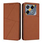 For Infinix GT 20 Pro Strong Magnetic Frosted Flip Leather Phone Case(Coffee Color)