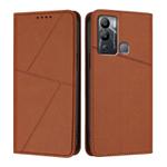 For Infinix Hot 12i / Hot 20i Strong Magnetic Frosted Flip Leather Phone Case(Coffee Color)