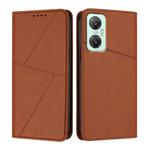 For Infinix Hot 20 5G Strong Magnetic Frosted Flip Leather Phone Case(Coffee Color)