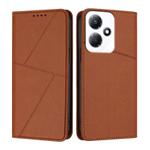For Infinix Hot 30 Play / Hot 30 Play NFC Strong Magnetic Frosted Flip Leather Phone Case(Coffee Color)