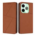 For Infinix Hot 40i Strong Magnetic Frosted Flip Leather Phone Case(Coffee Color)