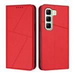 For Infinix Hot 50 4G Strong Magnetic Frosted Flip Leather Phone Case(Red)