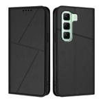For Infinix Hot 50 4G Strong Magnetic Frosted Flip Leather Phone Case(Black)