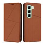 For Infinix Hot 50 5G Strong Magnetic Frosted Flip Leather Phone Case(Coffee Color)