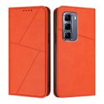For Infinix Hot 50 Pro 4G Strong Magnetic Frosted Flip Leather Phone Case(Orange)