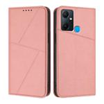 For Infinix Smart 6 Plus India Strong Magnetic Frosted Flip Leather Phone Case(Pink)