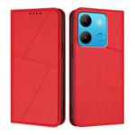 For Infinix Smart 7 Strong Magnetic Frosted Flip Leather Phone Case(Red)