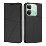 For Infinix Smart 7 HD / Smart 7 India Strong Magnetic Frosted Flip Leather Phone Case(Black)