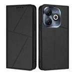 For Infinix Smart 8 / 8 Plus / 8 Pro Strong Magnetic Frosted Flip Leather Phone Case(Black)