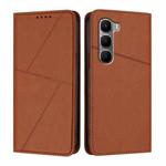 For Infinix Hot 60 4G / Hot 60i 4G Strong Magnetic Frosted Flip Leather Phone Case(Coffee Color)
