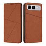 For Infinix Smart 10 Plus 4G Strong Magnetic Frosted Flip Leather Phone Case(Coffee Color)