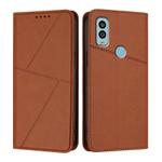 For Kyocera Android One S9 Strong Magnetic Frosted Flip Leather Phone Case(Coffee Color)