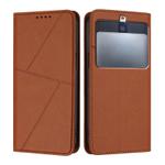 For Kyocera Basio 3 Strong Magnetic Frosted Flip Leather Phone Case(Coffee Color)