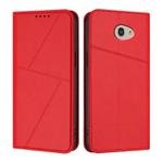 For Kyocera Basio 4 / Kantan Sumaho 2 Strong Magnetic Frosted Flip Leather Phone Case(Red)