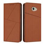 For Kyocera Basio 4 / Kantan Sumaho 2 Strong Magnetic Frosted Flip Leather Phone Case(Coffee Color)