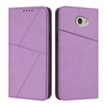 For Kyocera Basio 4 / Kantan Sumaho 2 Strong Magnetic Frosted Flip Leather Phone Case(Light Purple)
