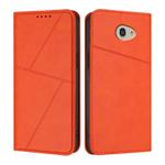 For Kyocera Basio 4 / Kantan Sumaho 2 Strong Magnetic Frosted Flip Leather Phone Case(Orange)