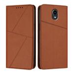 For Kyocera Digno BX Strong Magnetic Frosted Flip Leather Phone Case(Coffee Color)