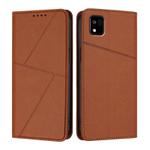 For Kyocera Kantan Sumaho3 A205KC Strong Magnetic Frosted Flip Leather Phone Case(Coffee Color)