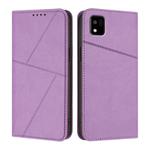 For Kyocera Kantan Sumaho3 A205KC Strong Magnetic Frosted Flip Leather Phone Case(Light Purple)