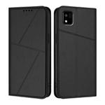 For Kyocera Kantan Sumaho3 A205KC Strong Magnetic Frosted Flip Leather Phone Case(Black)