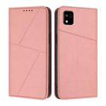 For Kyocera Kantan Sumaho3 A205KC Strong Magnetic Frosted Flip Leather Phone Case(Pink)