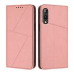 For Rakuten Hand Strong Magnetic Frosted Flip Leather Phone Case(Pink)
