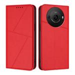For Sharp Aquos R8 Pro Strong Magnetic Frosted Flip Leather Phone Case(Red)