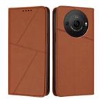 For Sharp Aquos R8 Pro Strong Magnetic Frosted Flip Leather Phone Case(Coffee Color)
