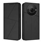 For Sharp Aquos R8 Pro Strong Magnetic Frosted Flip Leather Phone Case(Black)