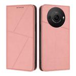 For Sharp Aquos R8 Pro Strong Magnetic Frosted Flip Leather Phone Case(Pink)
