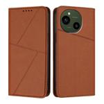 For Sharp Aquos R9 Strong Magnetic Frosted Flip Leather Phone Case(Coffee Color)