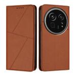 For Sharp Aquos R9 Pro Strong Magnetic Frosted Flip Leather Phone Case(Coffee Color)