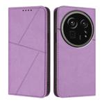 For Sharp Aquos R9 Pro Strong Magnetic Frosted Flip Leather Phone Case(Light Purple)