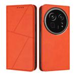 For Sharp Aquos R9 Pro Strong Magnetic Frosted Flip Leather Phone Case(Orange)