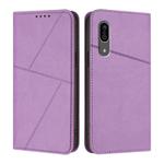For Sharp Aquos Sense 3 Strong Magnetic Frosted Flip Leather Phone Case(Light Purple)