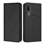 For Sharp Aquos Sense 3 Strong Magnetic Frosted Flip Leather Phone Case(Black)