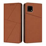 For Sharp Aquos Sense 4 / Sense4 Lite Strong Magnetic Frosted Flip Leather Phone Case(Coffee Color)
